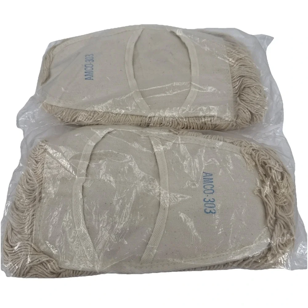 Lot Of 3 Vintage Cotton Dust Mop Heads AMCO-303 9x6 And Another‎ Sanfordized 9x4
